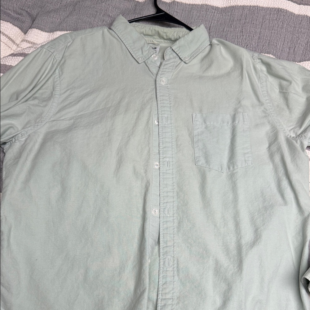 Express Men's Mint Green Casual Button Down Shirt